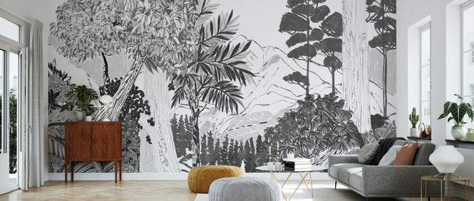 PHOTOWALL / Lush Forest Trees - BW (e94822)