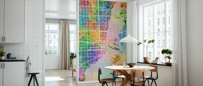 PHOTOWALL / Miami Florida City Street Map - Multicolor (e94827)