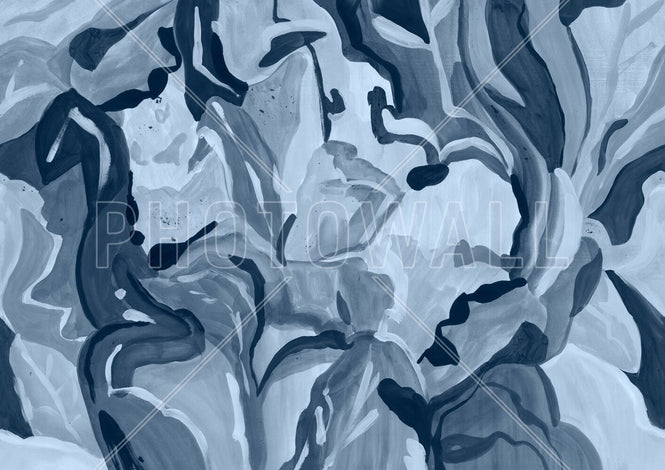 PHOTOWALL / Abstract Botanical Art - Blue (e94833)