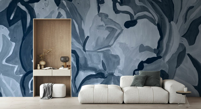 PHOTOWALL / Abstract Botanical Art - Blue (e94833)