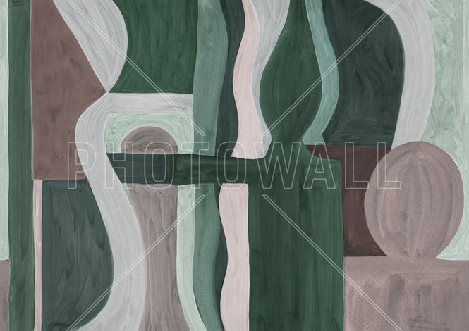 PHOTOWALL / Geometric Modern Abstract - Green (e94839)