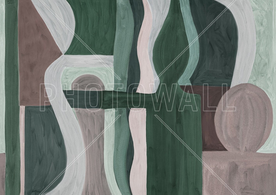 PHOTOWALL / Geometric Modern Abstract - Green (e94839)