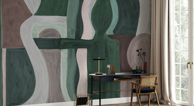 PHOTOWALL / Geometric Modern Abstract - Green (e94839)