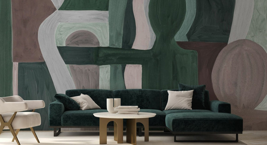PHOTOWALL / Geometric Modern Abstract - Green (e94839)
