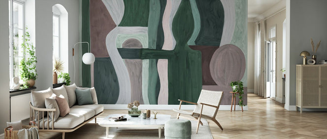 PHOTOWALL / Geometric Modern Abstract - Green (e94839)
