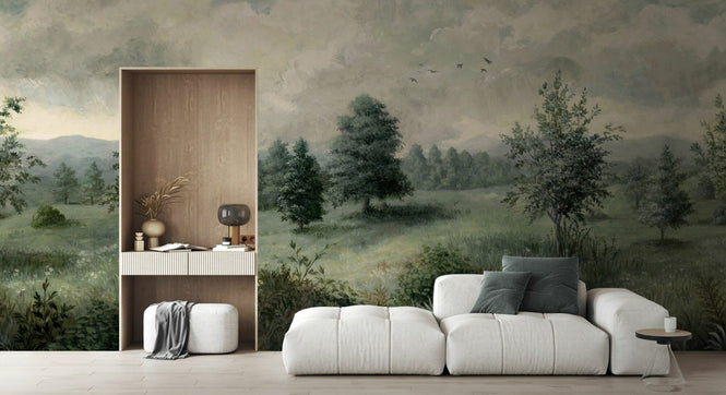 PHOTOWALL / Lush Plants and Trees Landscape - Blue Green (e94842)