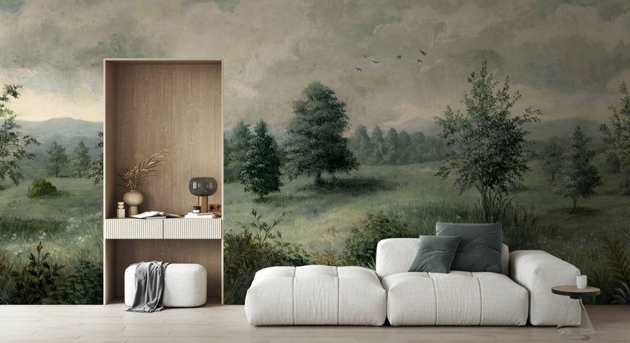 PHOTOWALL / Lush Plants and Trees Landscape - Blue Green (e94842)