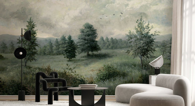 PHOTOWALL / Lush Plants and Trees Landscape - Blue Green (e94842)