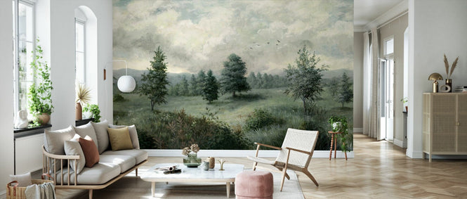 PHOTOWALL / Lush Plants and Trees Landscape - Blue Green (e94842)