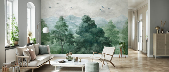 PHOTOWALL / Birds and Trees in the Mountains - Green (e94846)