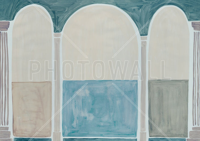 PHOTOWALL / Elegant Arc Pillars - Blue Green (e94872)