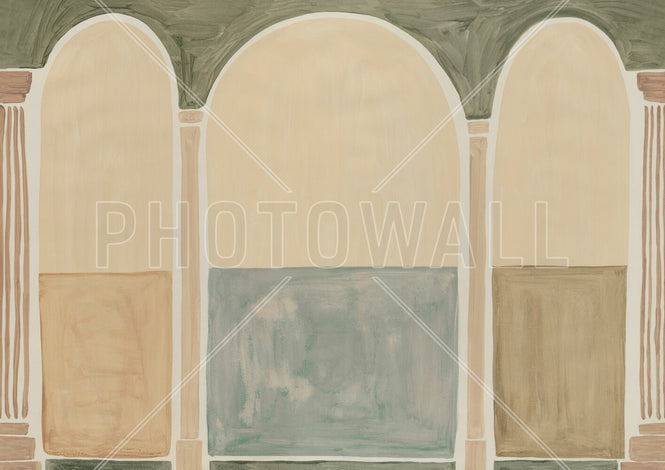 PHOTOWALL / Elegant Arc Pillars - Beige (e94873)