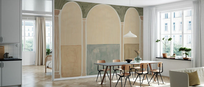 PHOTOWALL / Elegant Arc Pillars - Beige (e94873)