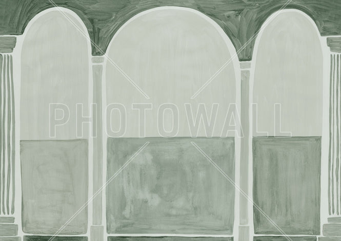 PHOTOWALL / Elegant Arc Pillars - Green (e94874)