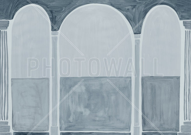 PHOTOWALL / Elegant Arc Pillars - Blue (e94875)