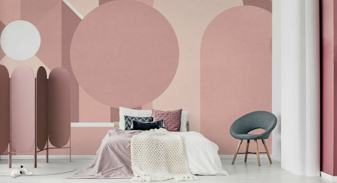 PHOTOWALL / Stylish Geometric Pattern - Pink (e94877)