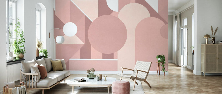 PHOTOWALL / Stylish Geometric Pattern - Pink (e94877)