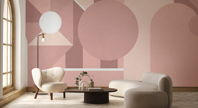PHOTOWALL / Stylish Geometric Pattern - Pink (e94877)