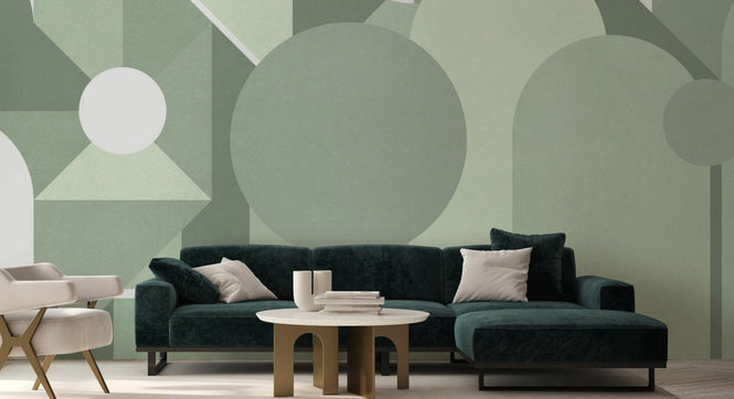 PHOTOWALL / Stylish Geometric Pattern - Mint Green (e94880)