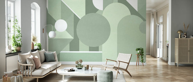 PHOTOWALL / Stylish Geometric Pattern - Mint Green (e94880)