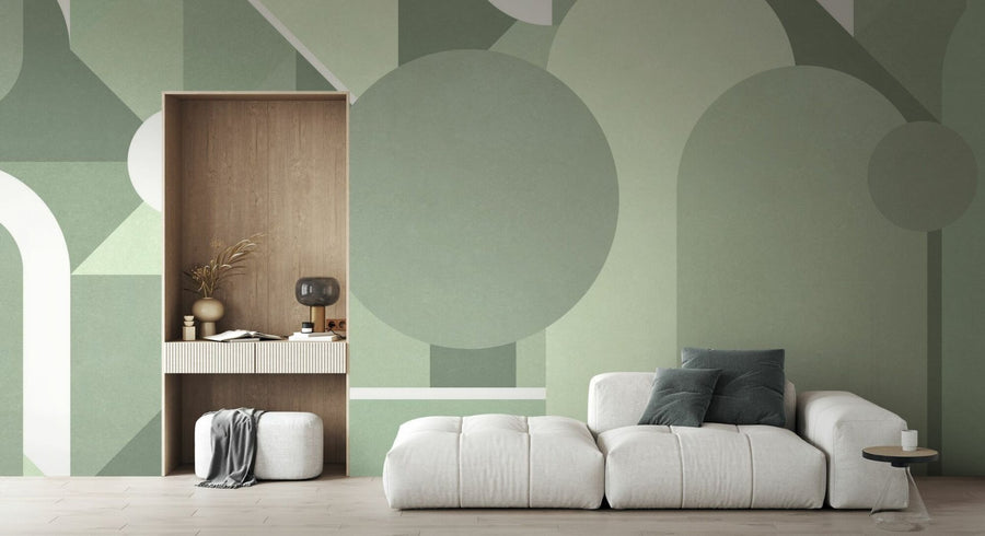 PHOTOWALL / Stylish Geometric Pattern - Mint Green (e94880)