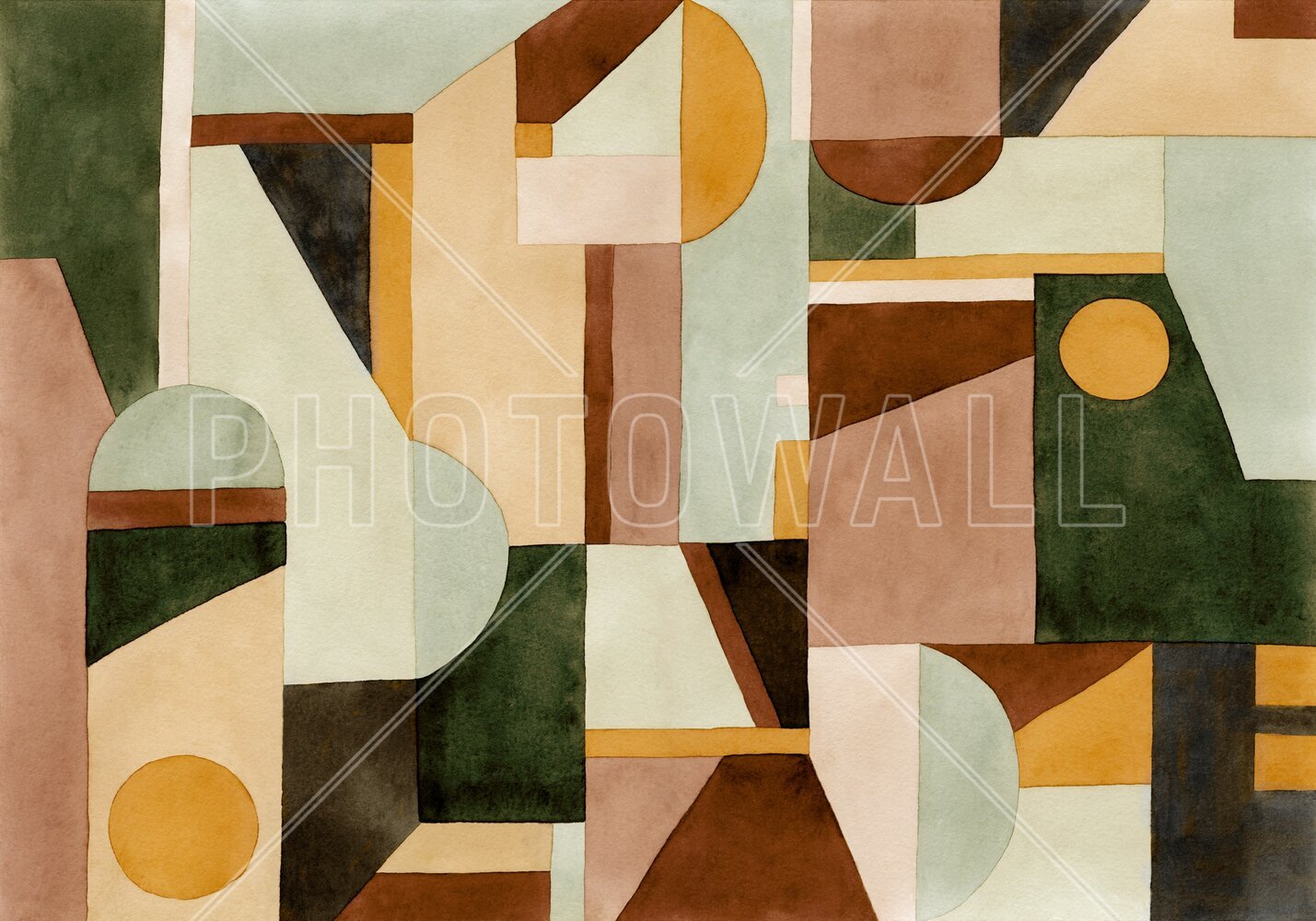 PHOTOWALL / Illustration of Geometric Pattern - Brown (e94884