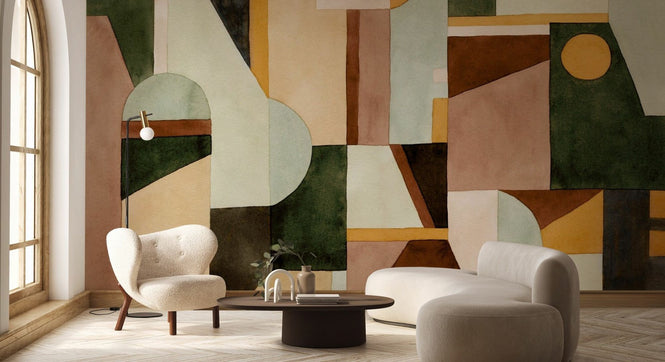 PHOTOWALL / Illustration of Geometric Pattern - Brown (e94884)