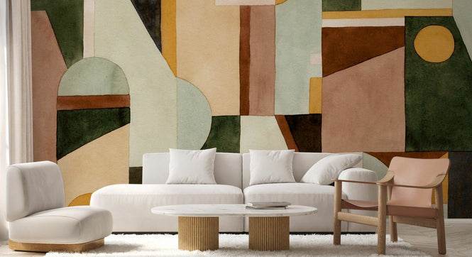 PHOTOWALL / Illustration of Geometric Pattern - Brown (e94884)
