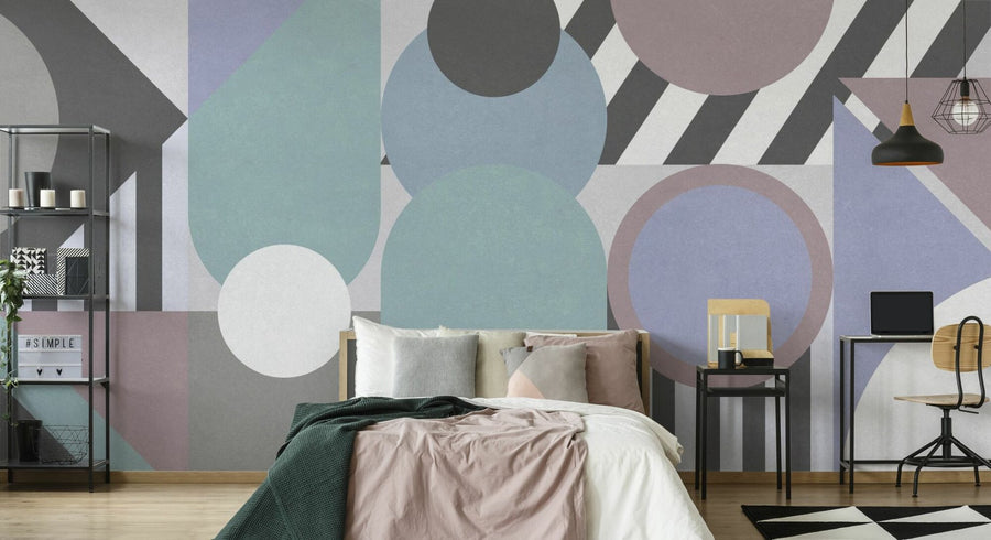 PHOTOWALL / Modern Geometric Abstract - Blue Green (e94886)