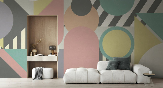 PHOTOWALL / Modern Geometric Abstract - Pink (e94888)
