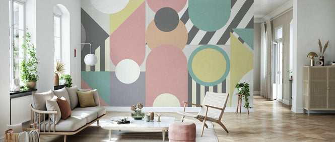PHOTOWALL / Modern Geometric Abstract - Pink (e94888)