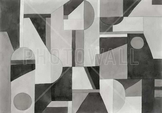 PHOTOWALL / Illustration of Geometric Pattern - BW (e94889)