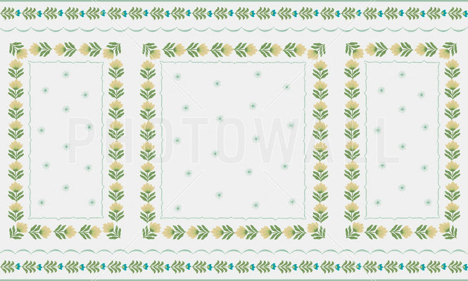PHOTOWALL / Greek Flower Frame - White II (e94893)