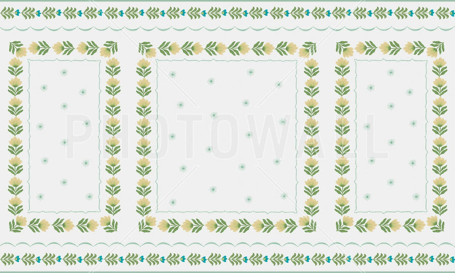 PHOTOWALL / Greek Flower Frame - White II (e94893)