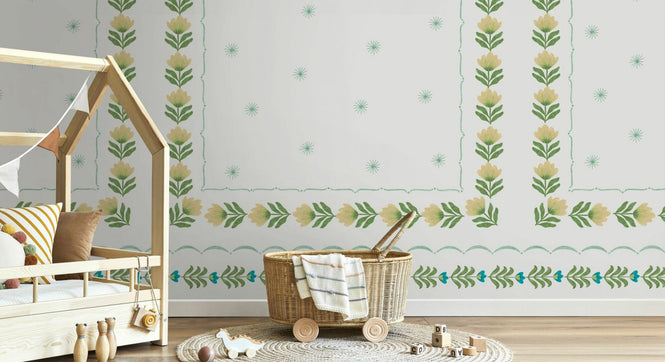 PHOTOWALL / Greek Flower Frame - White II (e94893)