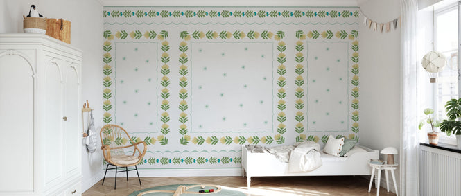 PHOTOWALL / Greek Flower Frame - White II (e94893)