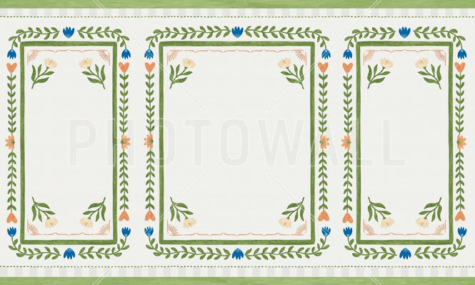 PHOTOWALL / Flower Foliage Frame - White II (e94894)