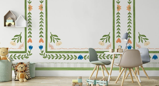PHOTOWALL / Flower Foliage Frame - White II (e94894)