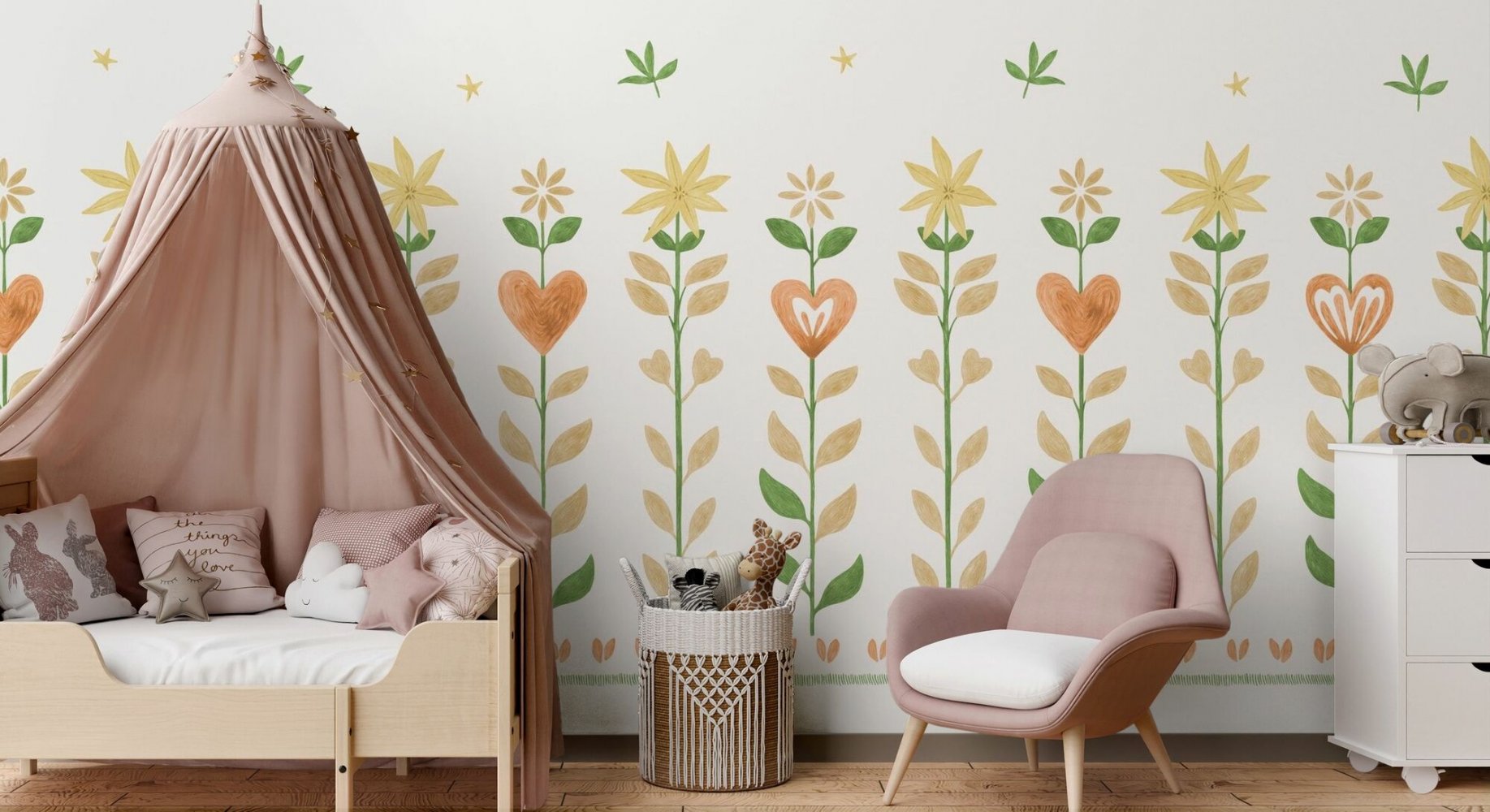 PHOTOWALL / Floral Leaf Frame - White II (e94895) | 輸入壁紙専門店