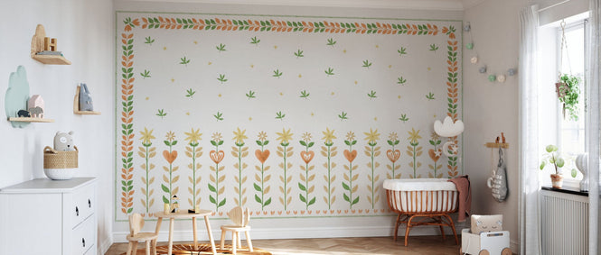PHOTOWALL / Floral Leaf Frame - White II (e94895)