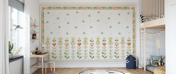 PHOTOWALL / Floral Leaf Frame - White II (e94895)