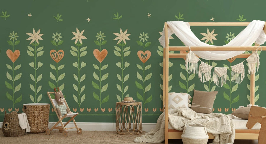 PHOTOWALL / Floral Leaf Frame - Green (e94896)