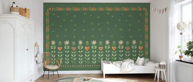 PHOTOWALL / Floral Leaf Frame - Green (e94896)