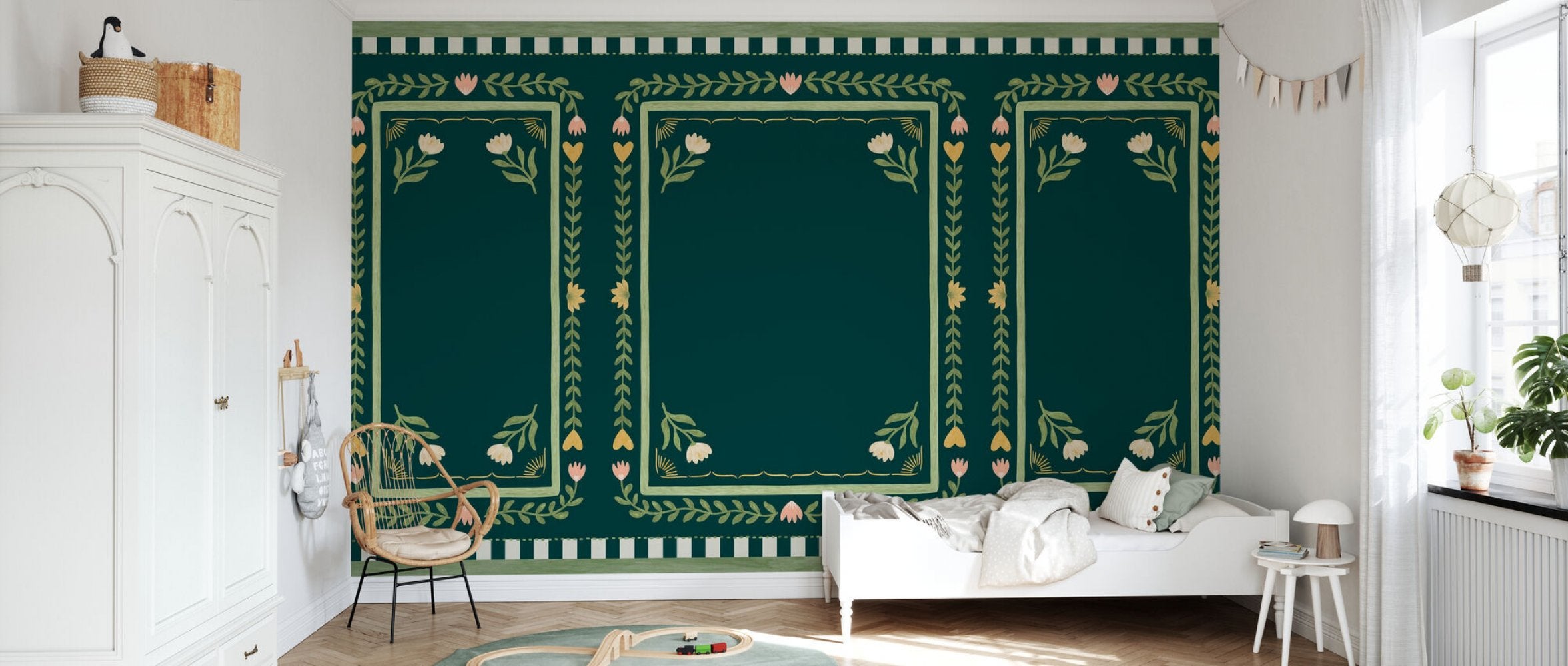 PHOTOWALL / Flower Foliage Frame - Dark Green (e94897