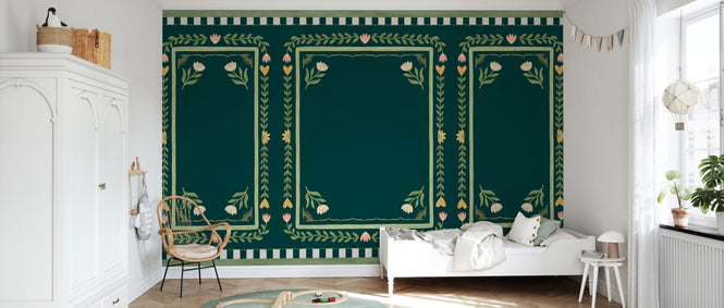 PHOTOWALL / Flower Foliage Frame - Dark Green (e94897)
