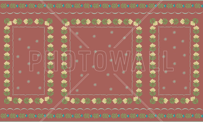 PHOTOWALL / Greek Flower Frame - Red (e94898)