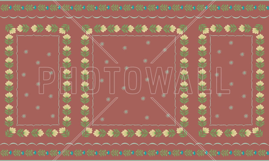 PHOTOWALL / Greek Flower Frame - Red (e94898)