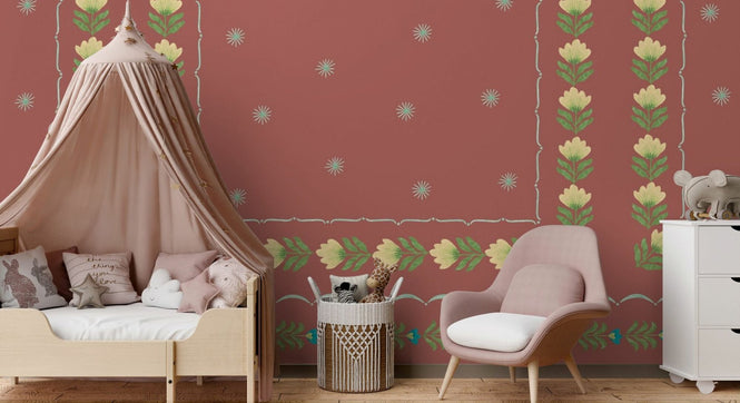PHOTOWALL / Greek Flower Frame - Red (e94898)