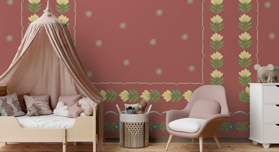 PHOTOWALL / Greek Flower Frame - Red (e94898)
