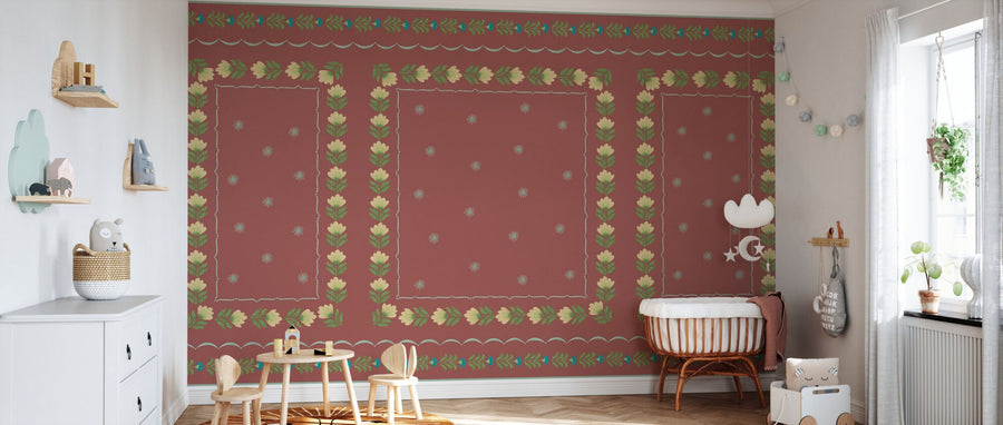 PHOTOWALL / Greek Flower Frame - Red (e94898)